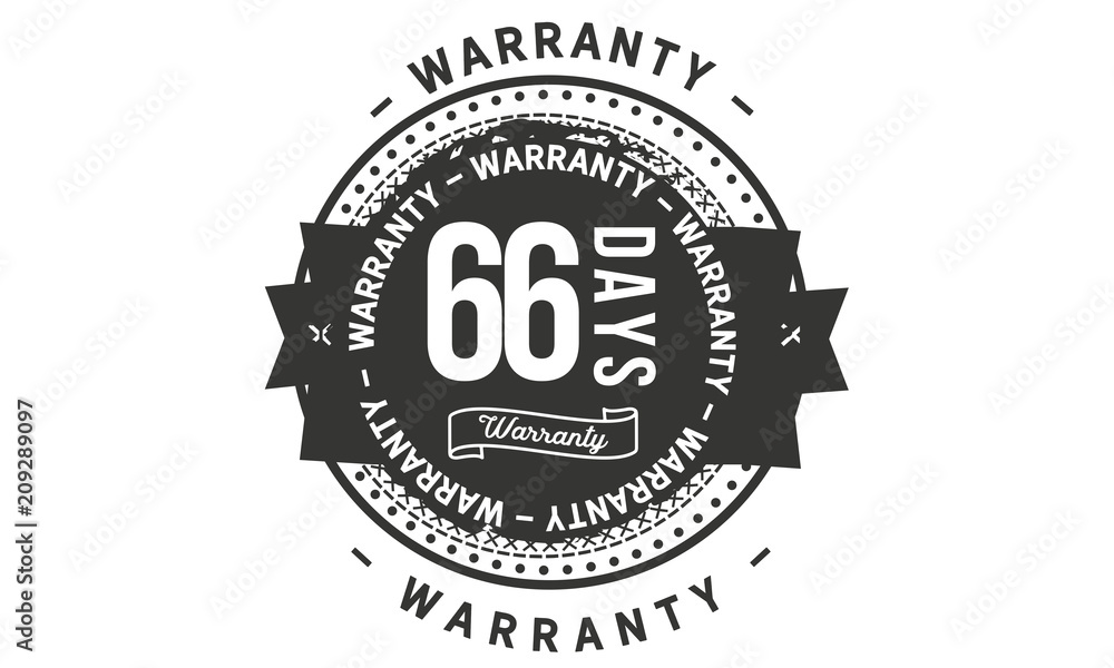 66 days warranty icon stamp