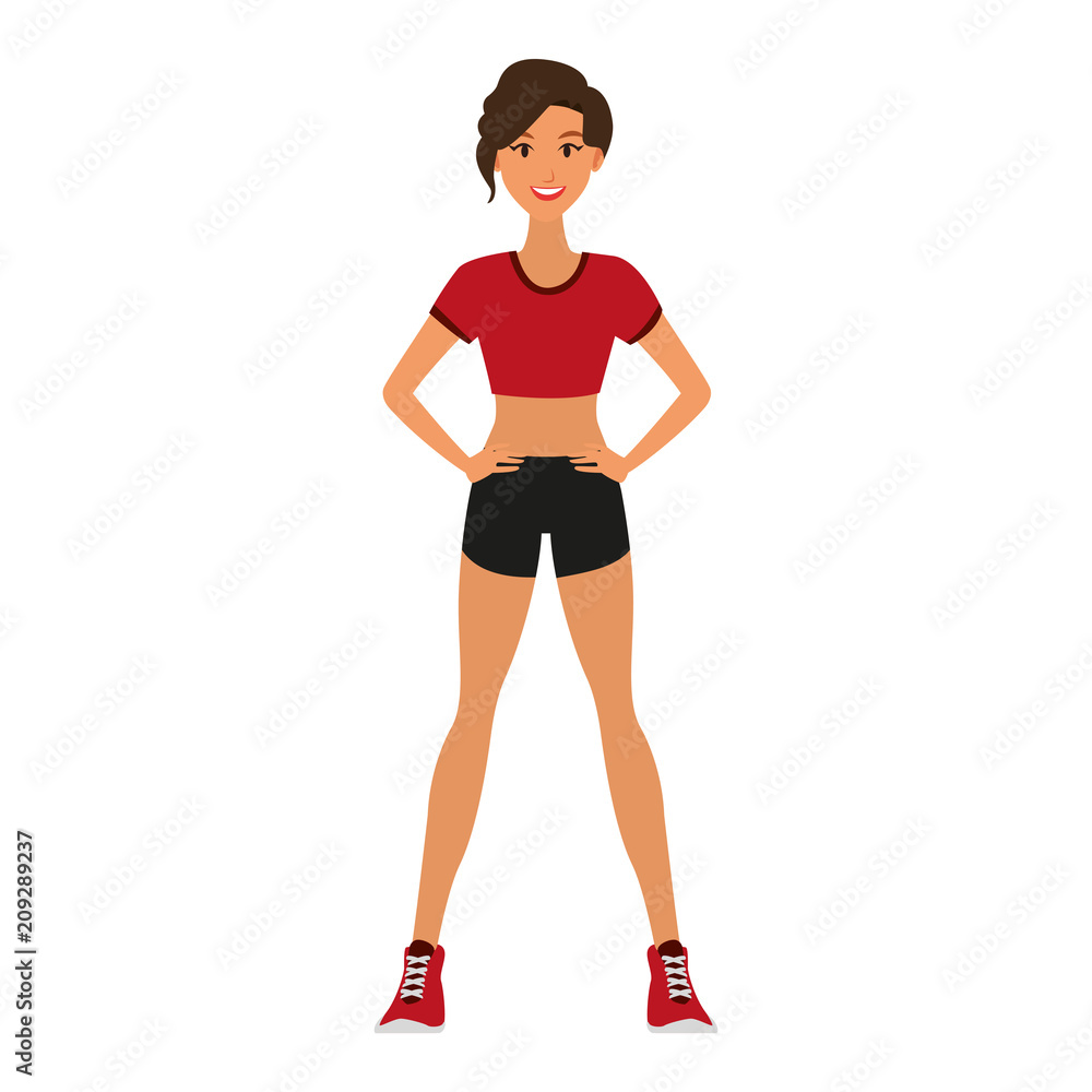 Fitness woman cartoon vector illustration graphic design Fitness woman cartoon vector illustration graphic design