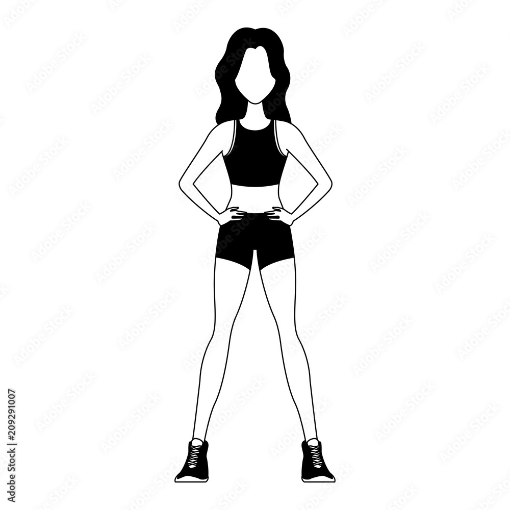 Fitness woman cartoon vector illustration graphic design Fitness woman cartoon vector illustration graphic design