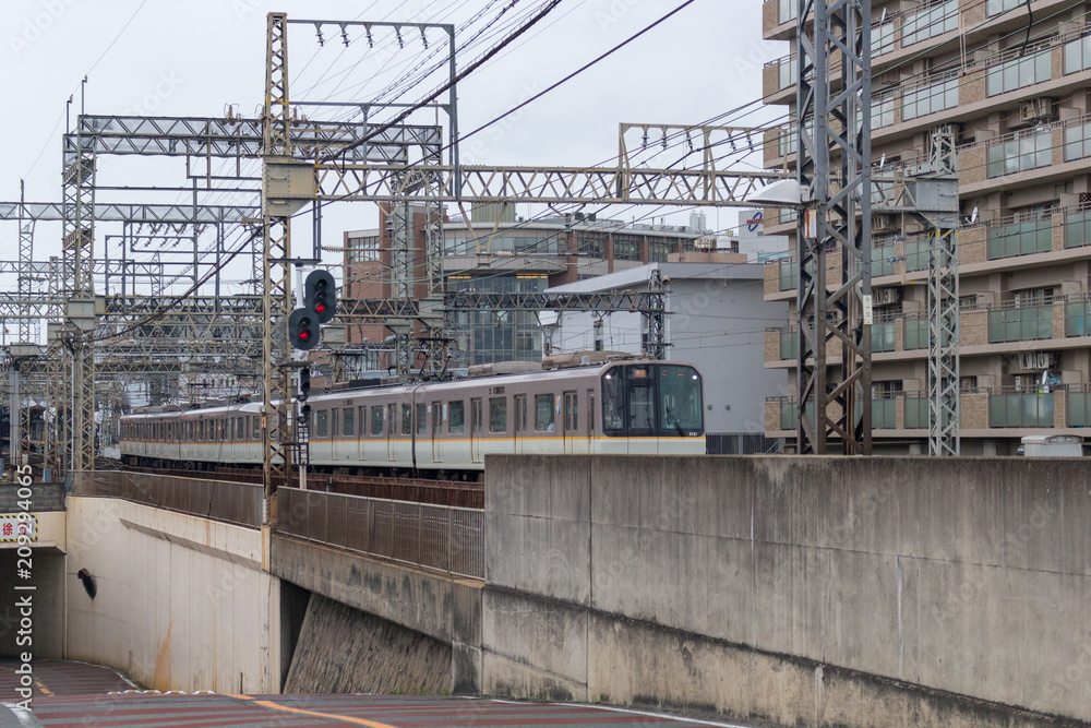 A train running in Japan. Kintetsu train A train running in Japan. Kintetsu train