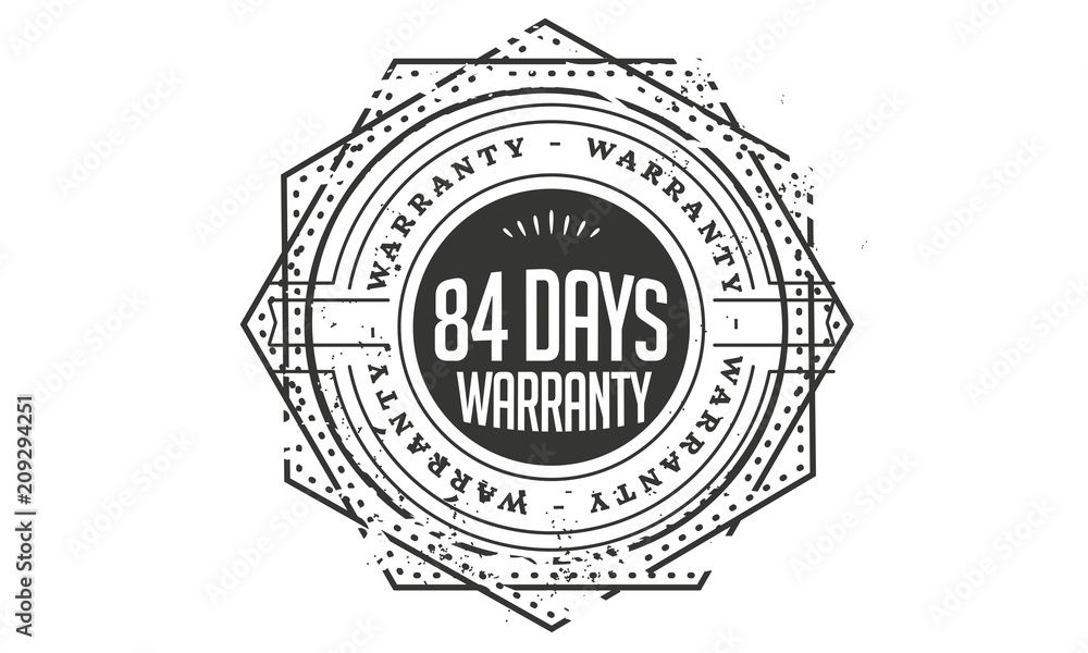 84 days warranty icon stamp
