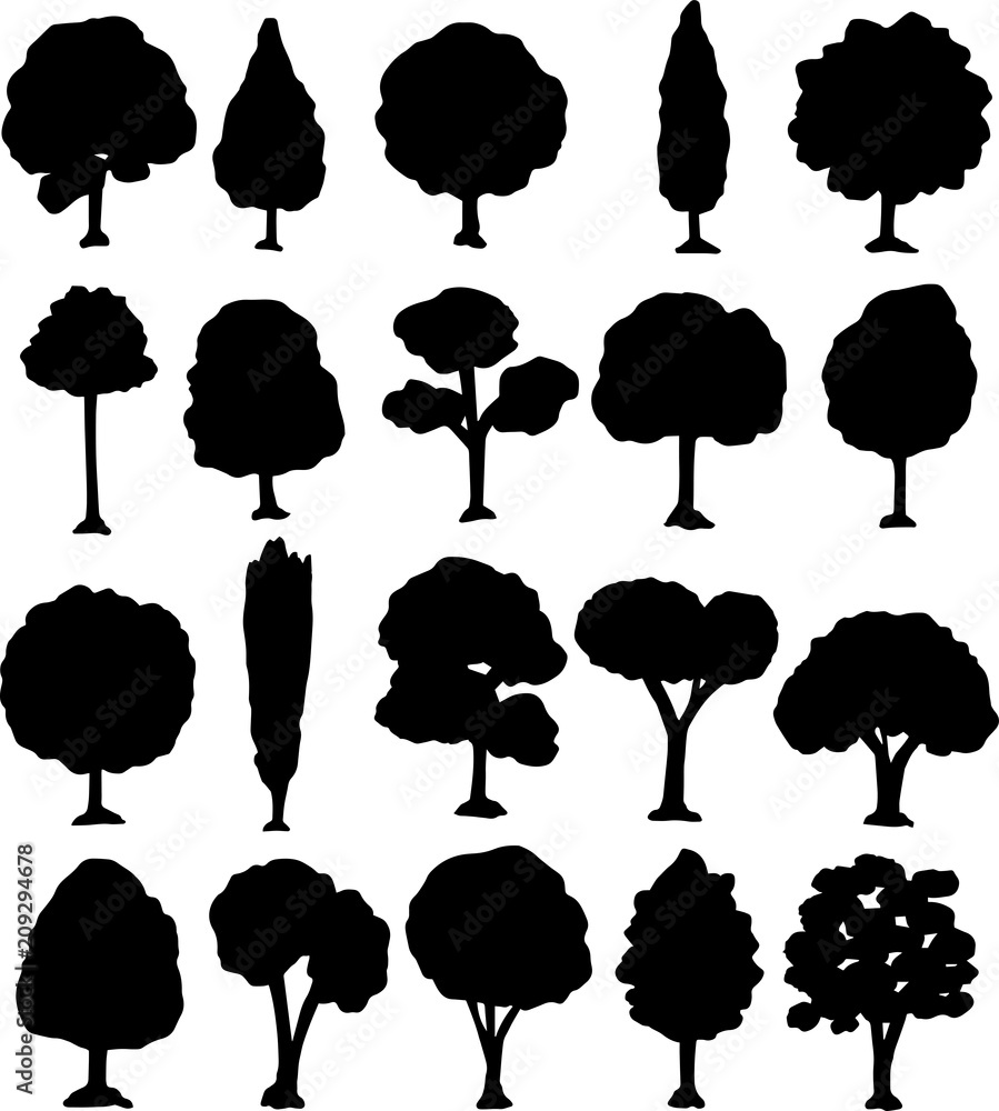 Tree silhouette set Tree silhouette set