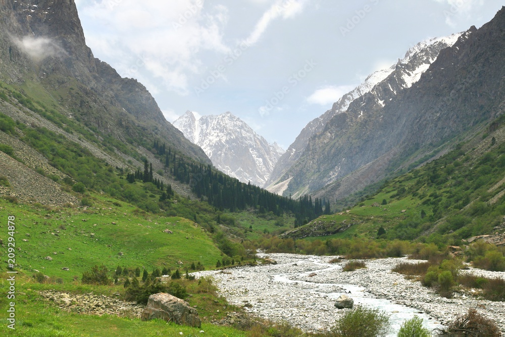 The Ala Archa National Park in the Tian Shan mountains of Bishkek  Kyrgyzstan