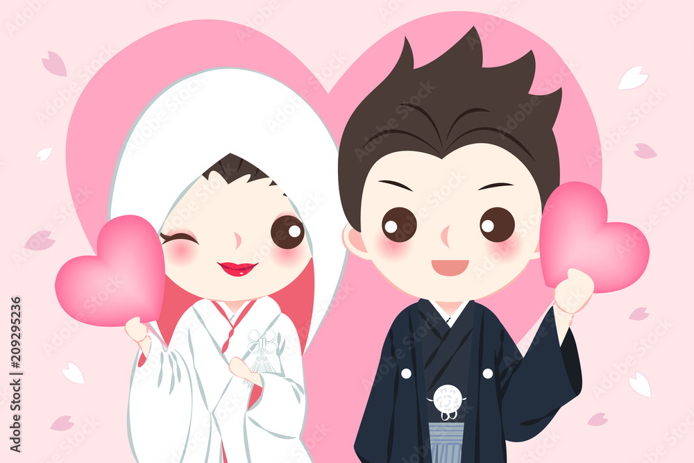 cartoon japanese wedding couple cartoon japanese wedding couple