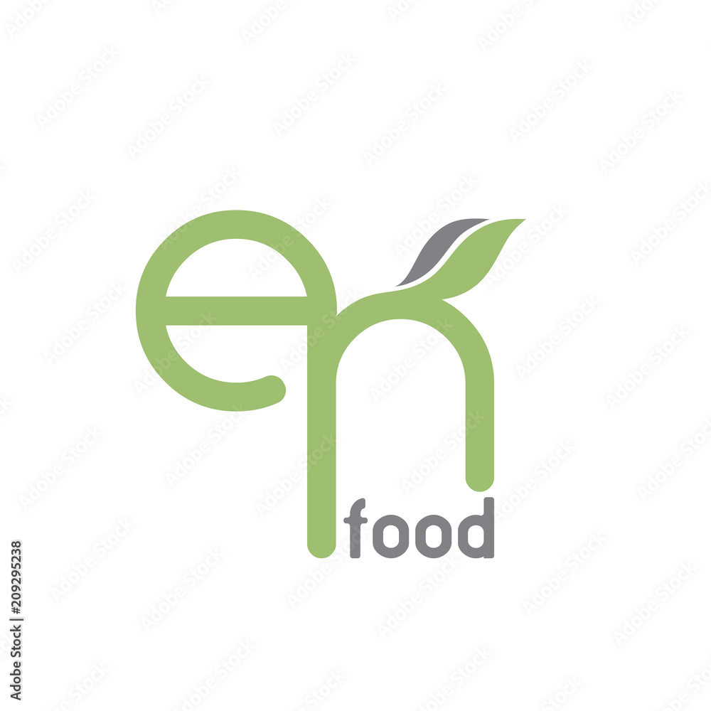 EN Initial Letter Logo Green Food