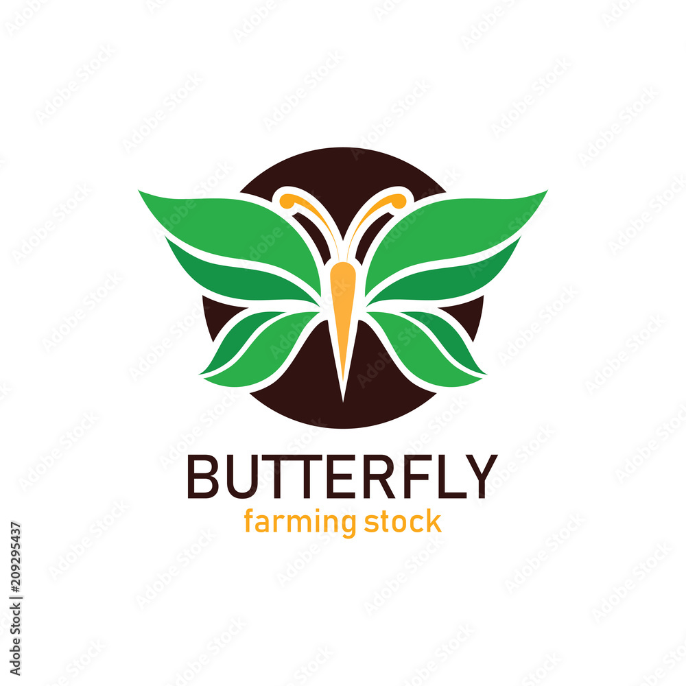 Green Ecology Butterfly Symbol Sign