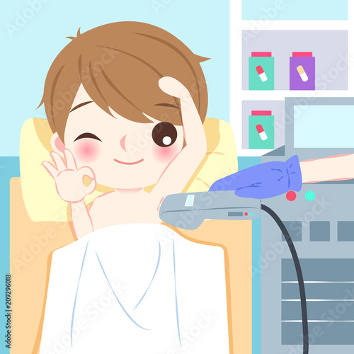 man with armpit plucking