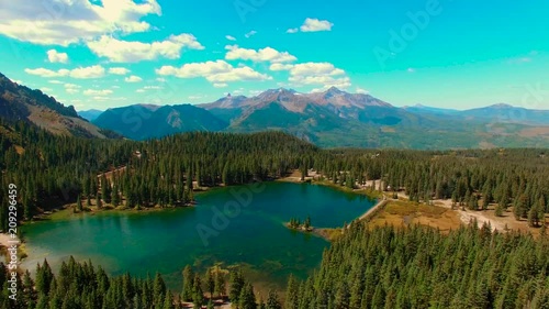 Aerial - Colorado Mountain Lake Flyover