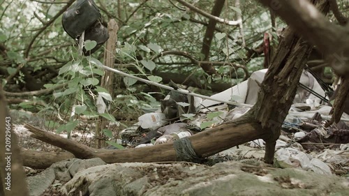 Garbage Spread around Homeless Camp