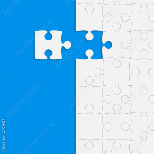 BlueBackground Puzzle. Jigsaw Puzzle Banner.