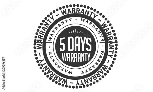 5 days warranty icon stamp