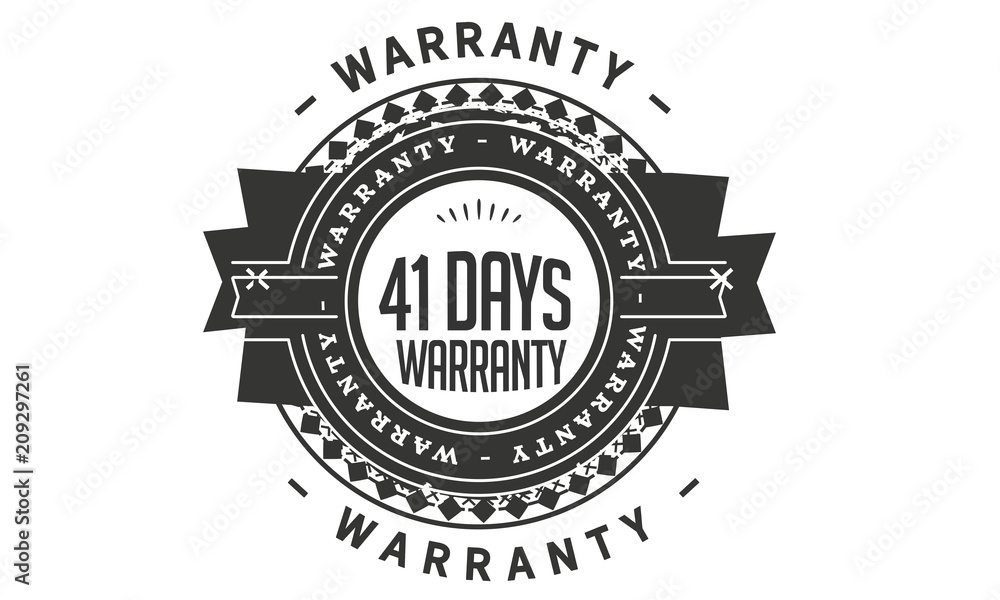 41 days warranty icon stamp