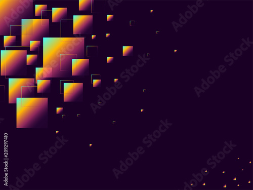 Abstract background decorated with colorful squares.