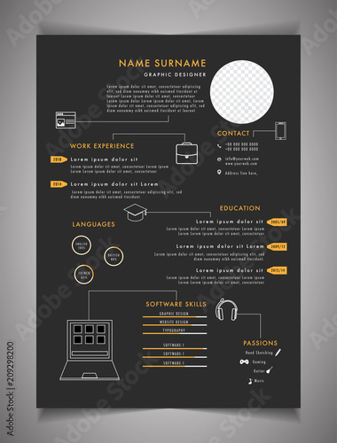 Professional CV resume template design and letterhead / cover letter