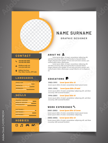 Professional CV resume template design and letterhead / cover letter