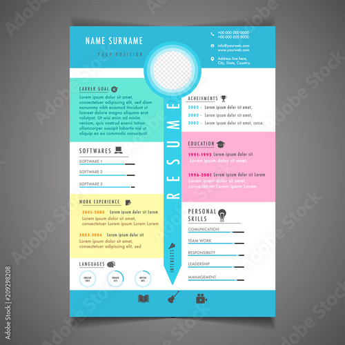 Professional CV resume template design and letterhead / cover letter