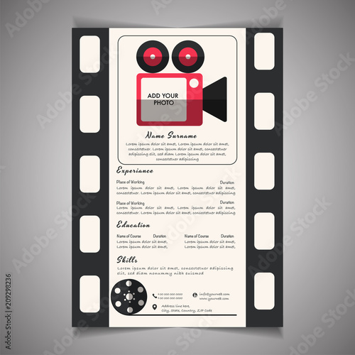 Creative field, resume template can be use as letterhead or cover letter. Professional CV design with placeholder.