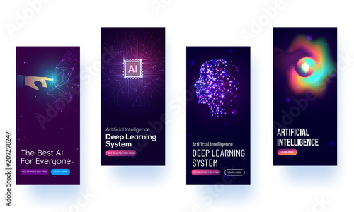 Splash screen mockup for learning AI or UI concept .