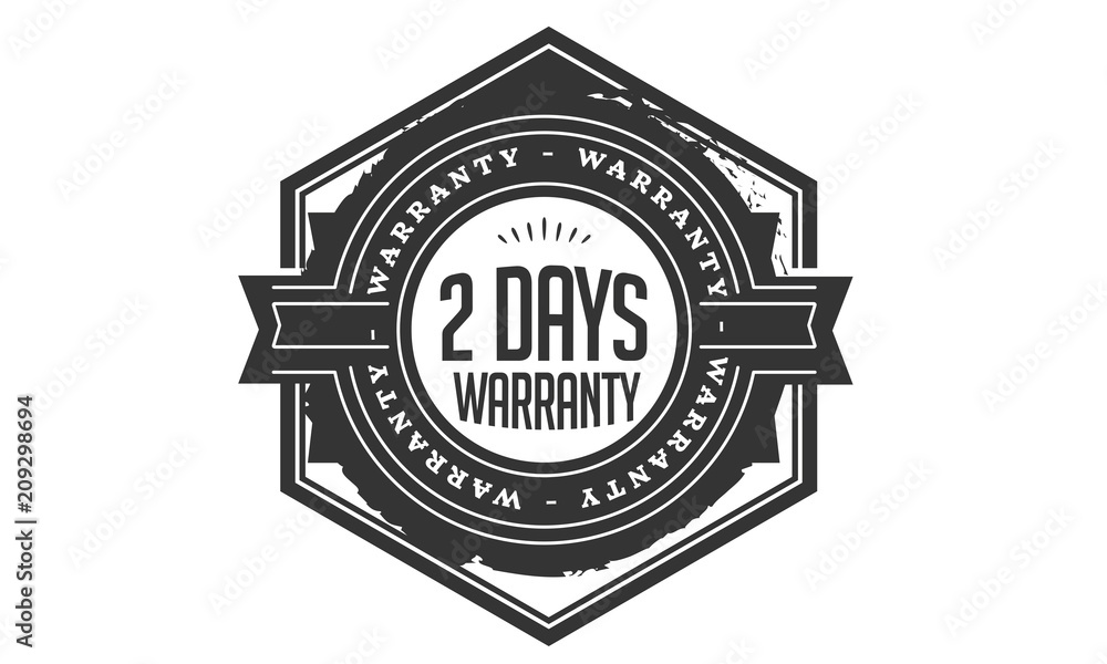 2 days warranty icon stamp