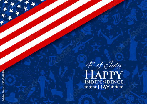 Fourth of July background for Happy Independence Day of America