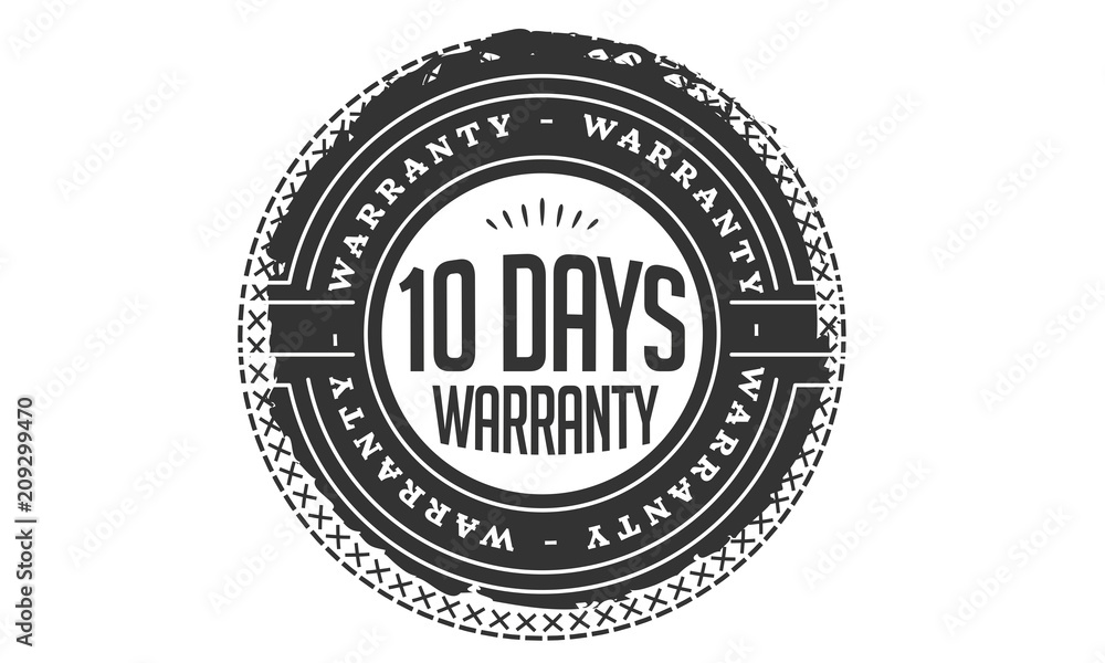 10 days warranty icon stamp