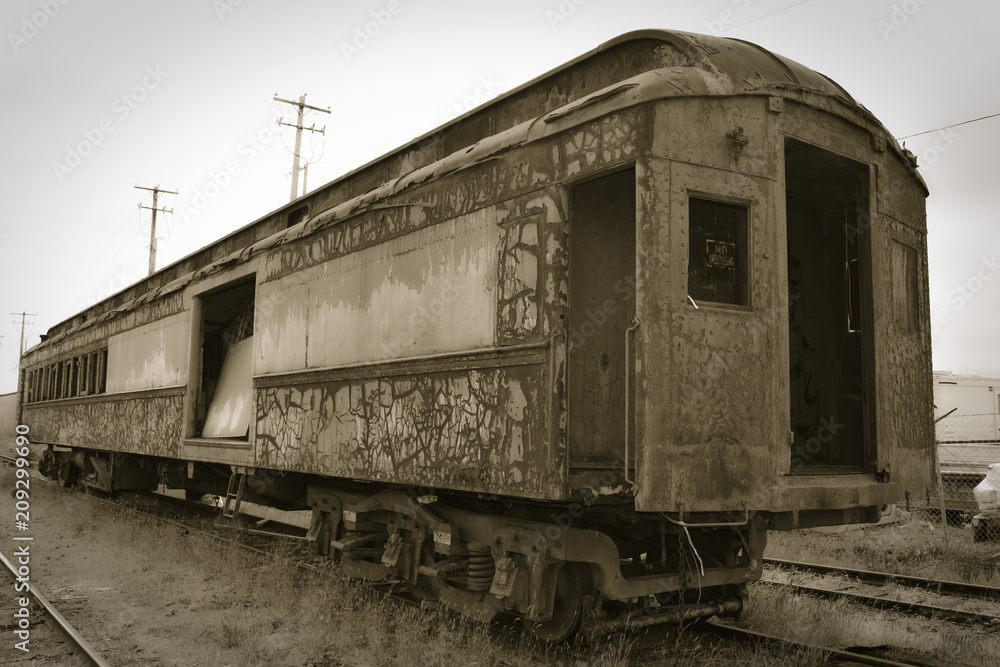 Vintage Passenger Railroad Car - side view