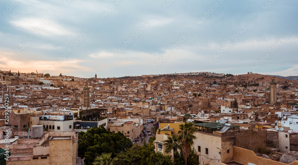 Medina of Fez in Morocco Panoramic view