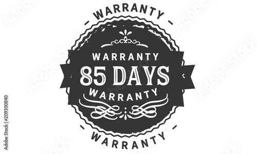 85 days warranty icon stamp