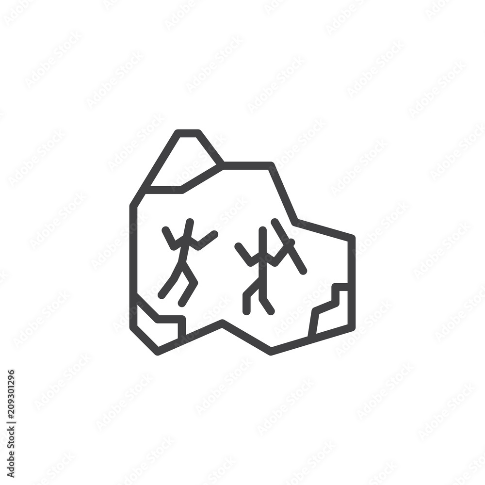 Cave painting outline icon. linear style sign for mobile concept and web design. Ancient rock paintings simple line vector icon. Symbol, logo illustration. Pixel perfect vector graphics Cave painting outline icon. linear style sign for mobile concept and web design. Ancient rock paintings simple line vector icon. Symbol, logo illustration. Pixel perfect vector graphics