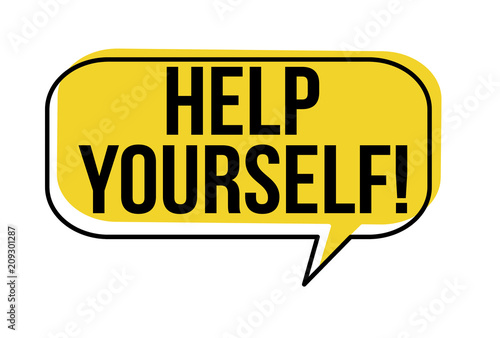 Help yourself speech bubble