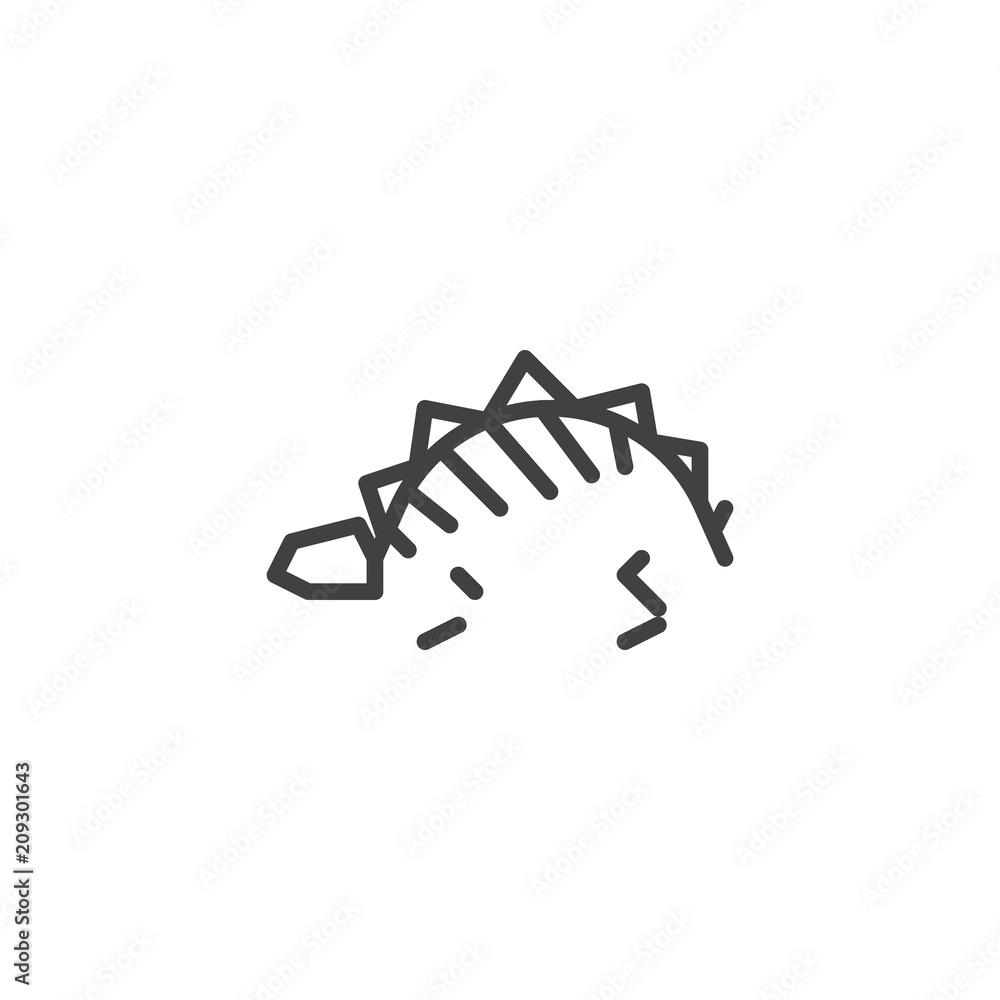 Dinosaur remains fossil outline icon. linear style sign for mobile concept and web design. Dinosaur skeleton simple line vector icon. Symbol, logo illustration. Pixel perfect vector graphics Dinosaur remains fossil outline icon. linear style sign for mobile concept and web design. Dinosaur skeleton simple line vector icon. Symbol, logo illustration. Pixel perfect vector graphics