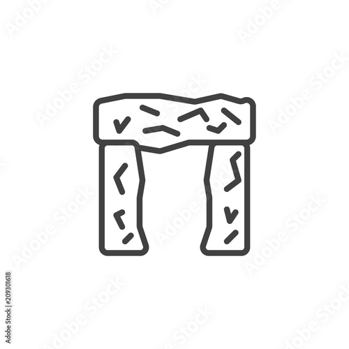 Stonehenge outline icon. linear style sign for mobile concept and web design. Famous prehistoric monument simple line vector icon. Symbol, logo illustration. Pixel perfect vector graphics