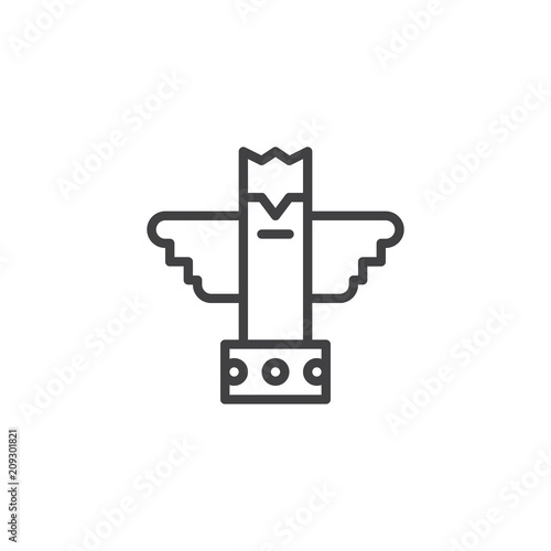 Eagle totem outline icon. linear style sign for mobile concept and web design. ancient totem simple line vector icon. Symbol  logo illustration. Pixel perfect vector graphics