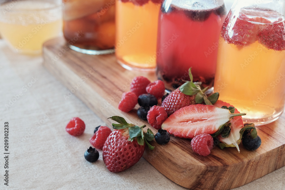 Kombucha second Fermented fruit tea, Probiotic food Kombucha second Fermented fruit tea, Probiotic food
