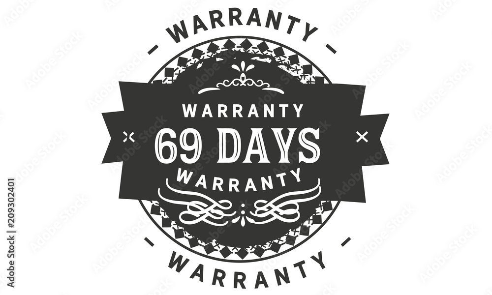 69 days warranty icon stamp