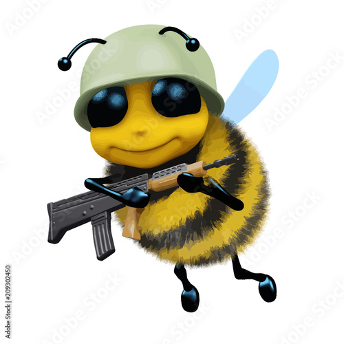Vector 3d Soldier bee