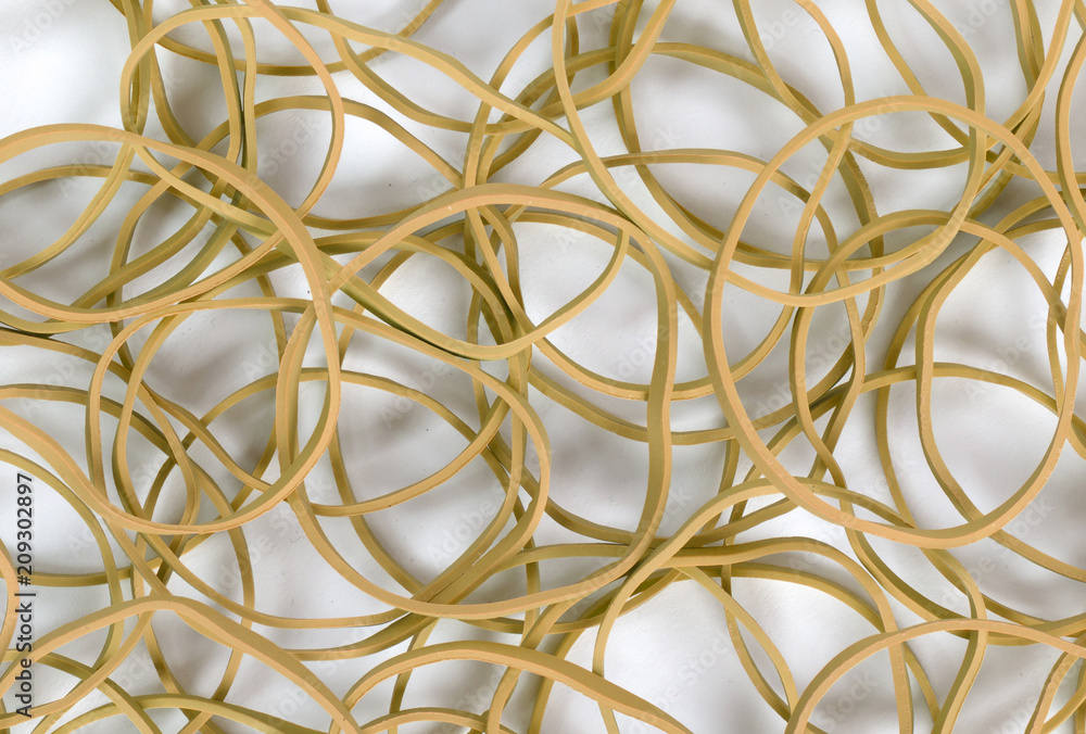 Close view small rubber bands Close view small rubber bands