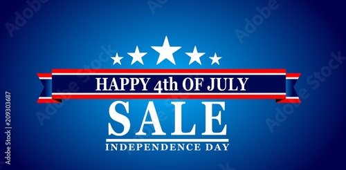 Happy 4th Of July USA Independence Day Header Or Banner Background.