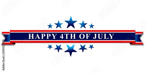 Happy 4th Of July USA Independence Day Header Or Banner Background.