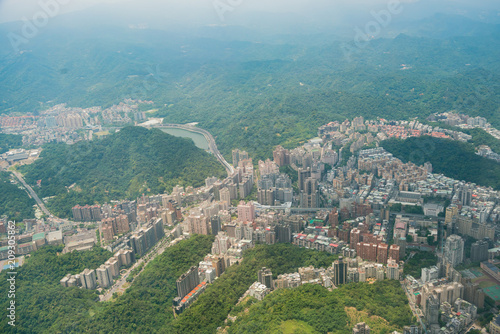 Aerial view of the beautiful Taipei City © Kit Leong