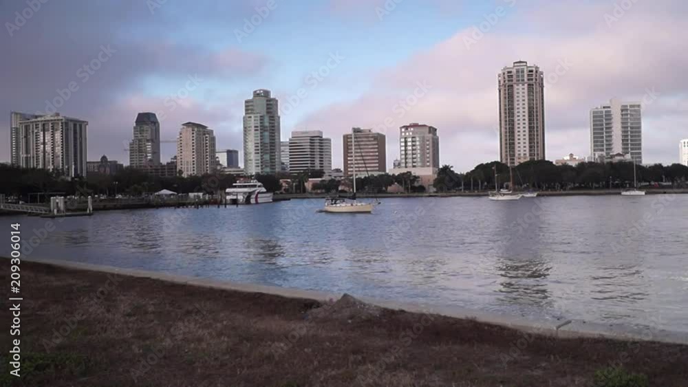 Vinoy Boat Basin looking southwest during sunrise. St Petersburg Florida Vinoy Boat Basin looking southwest during sunrise. St Petersburg Florida