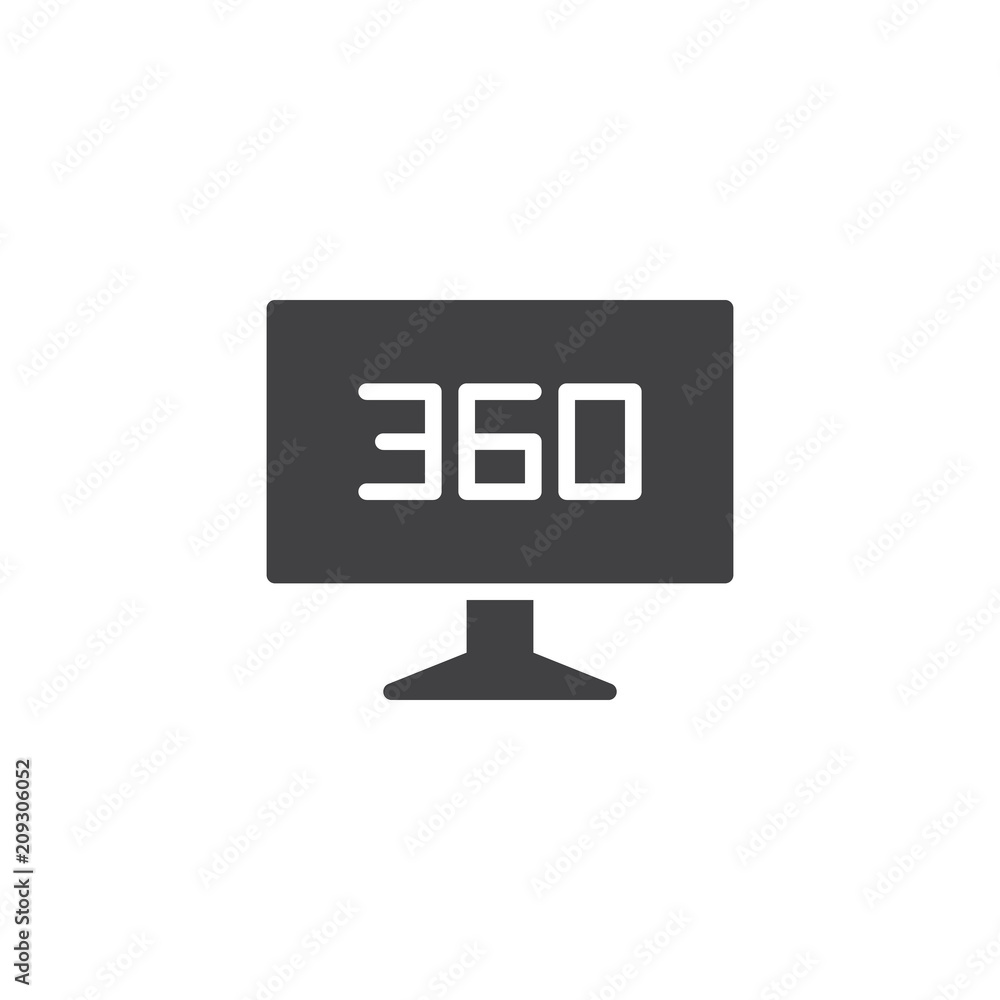 Panoramic view tv vector icon. filled flat sign for mobile concept and web design. 360 degrees monitor simple solid icon. Symbol, logo illustration. Pixel perfect vector graphics Panoramic view tv vector icon. filled flat sign for mobile concept and web design. 360 degrees monitor simple solid icon. Symbol, logo illustration. Pixel perfect vector graphics