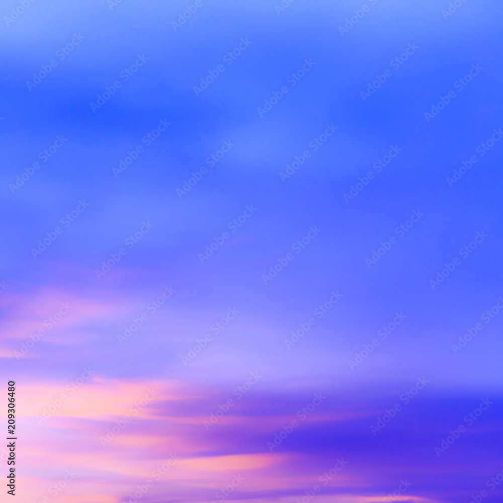Abstract cloudscape of sunset blue sky background and clouds in colorful day (with copy space)