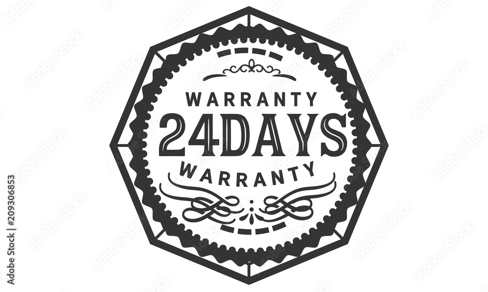 24 days warranty icon stamp