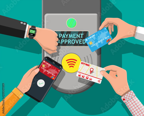 Airport, metro, bus, subway ticket validator.