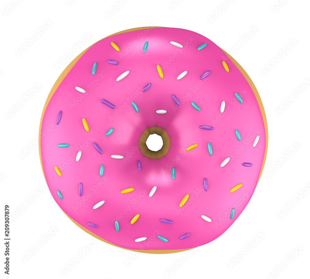 Pink Glazed Donut Isolated Pink Glazed Donut Isolated