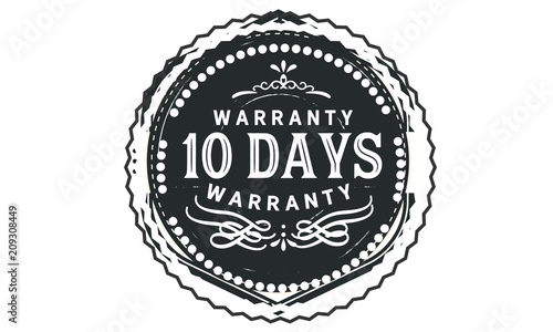 10 days warranty icon stamp