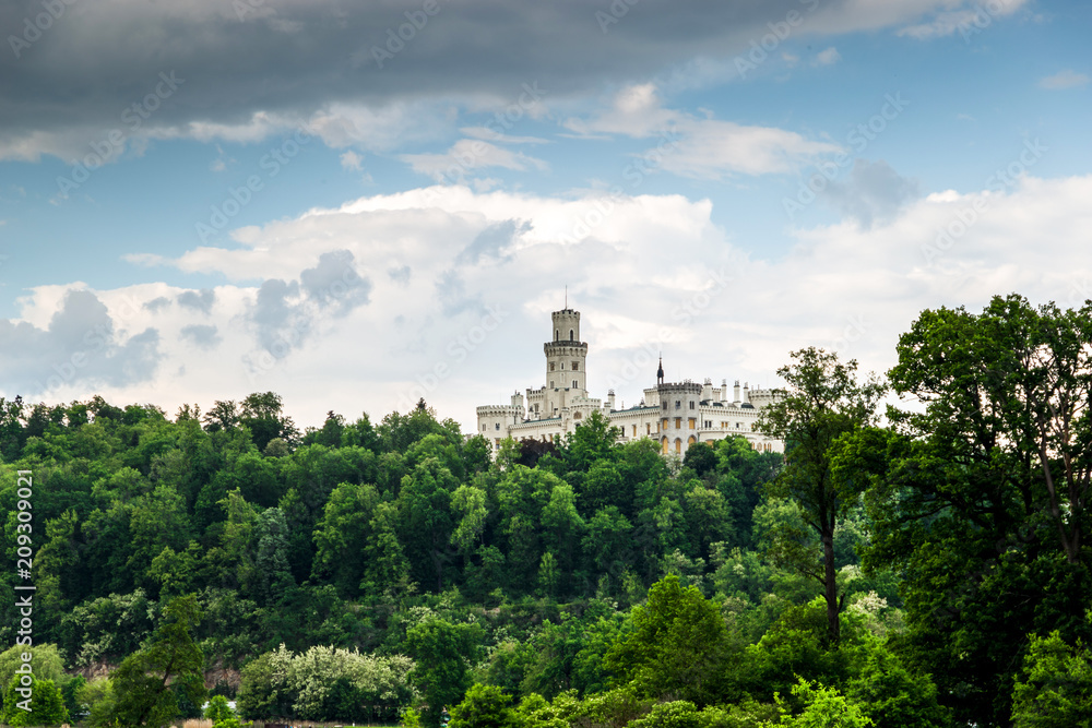 View of Renaissance Castle Hluboka nad Vltavou, Czech Republic