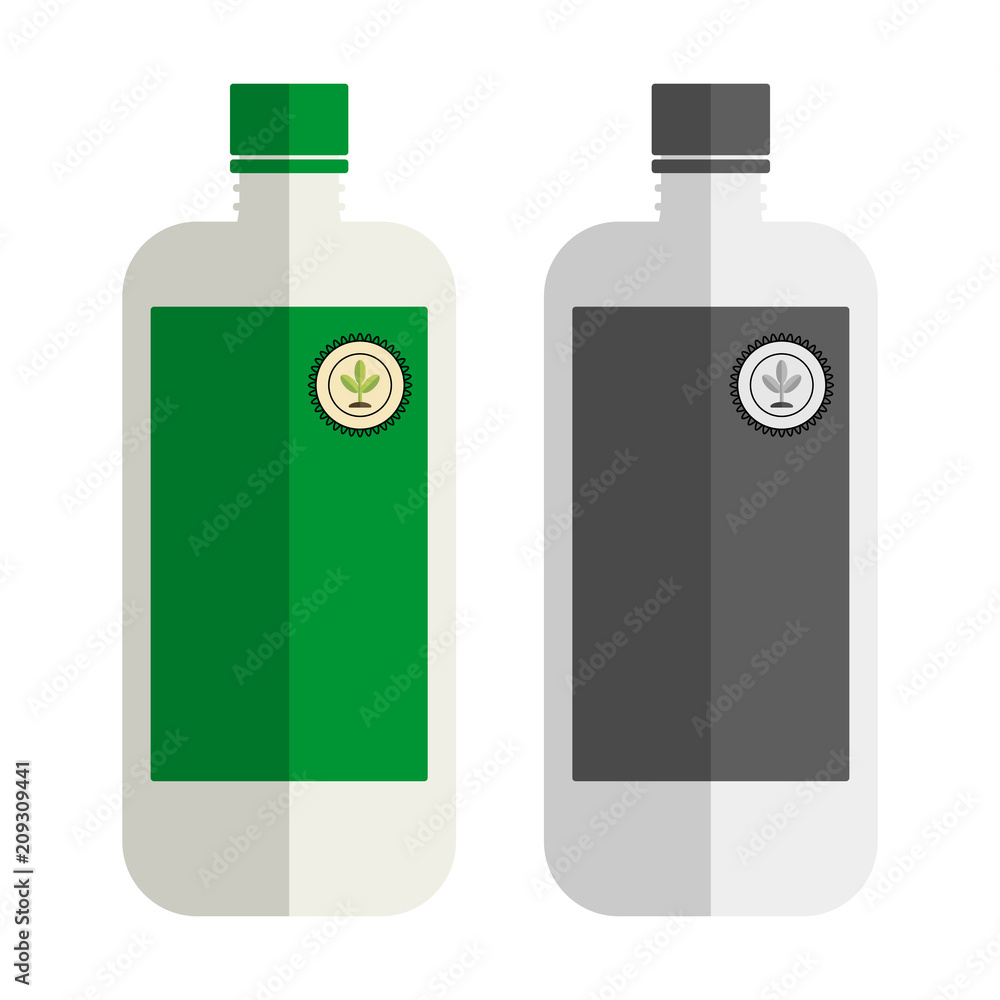 Garden packing a bottle of fertilizer, vector garden pack icon, flat style. Garden packing a bottle of fertilizer, vector garden pack icon, flat style.