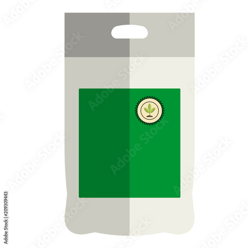Garden packing fertilizer, vector garden pack icon, flat style.
